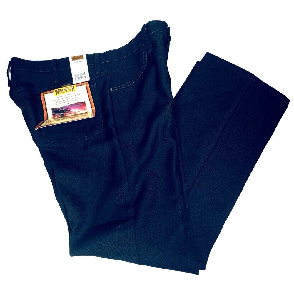 NWT Wrangler Wrancher Pants Mens 36x30 Black Regular Fit Bootcut Western
